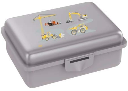 Fizzii Lunchbox mit Trennfach Silber - Baustelle