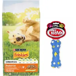 PURINA Friskies Balance 15kg + Gummiknochen GRATIS!