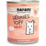 Napani Bio Menü für Hunde Hennies Topf Dose 800 g