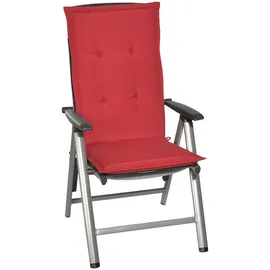 Beautissu Hochlehner Auflage 120 x 50 x 6 cm rot 1 St.