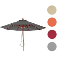 Mendler Gastronomie Holz-Sonnenschirm HWC-C57, Gartenschirm, Polyester/Holz 16kg, rund √ò4m