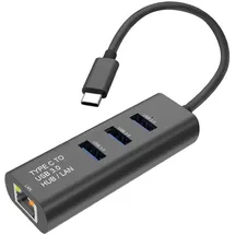 Odys STANDARD USB Typ C zu Gigabit Ethernet Konverter + Hub 3x (S1431)