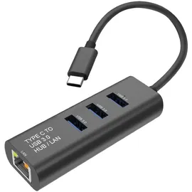 Odys STANDARD USB Typ C zu Gigabit Ethernet Konverter + Hub 3x (S1431)
