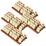 Feldherr 4er Set Ablagebretter für Rummikub - Robuste 3D-gedruckte Spielsteinhalter mit 4 Slots - Barrierefreie, seniorenfreundliche Spielhilfe für Rummikub und Rummy, Farbe:Braun
