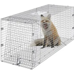 VEVOR Käfigfalle für lebende Tiere, 106,7 x 40,6 x 45,7 cm, humane Katzenfalle, Katzen, Eichhörnchen, Mäuse