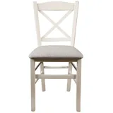 Landscape Stuhl, Grau, Weiß, Holz, Textil, Buche, eckig, 42x87.5x46.5 cm, Esszimmer, Stühle, Esszimmerstühle, Vierfußstühle