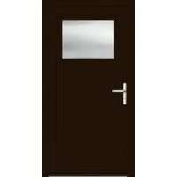Aluminium Nebeneingangstür "DOROTHEA" 69 mm Dunkelbraun RAL 8077 innen öffnend DIN rechts