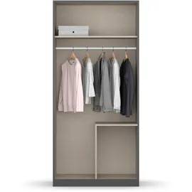 Rauch Drehtürenschrank »Holmes«, im Industrial Style, mit Schubkästen, mit oder ohne Spiegel grau