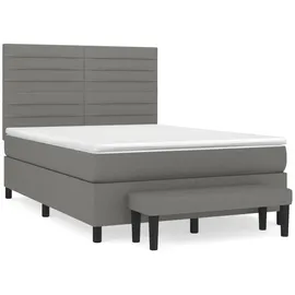 vidaXL Boxspringbett 140 x 200 cm Dunkelgrau