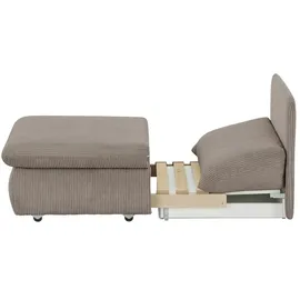 Sofa.de Schlafsessel Etta Kunstleder 88 x 88 x 96 cm Grau mit Schlaffunktion