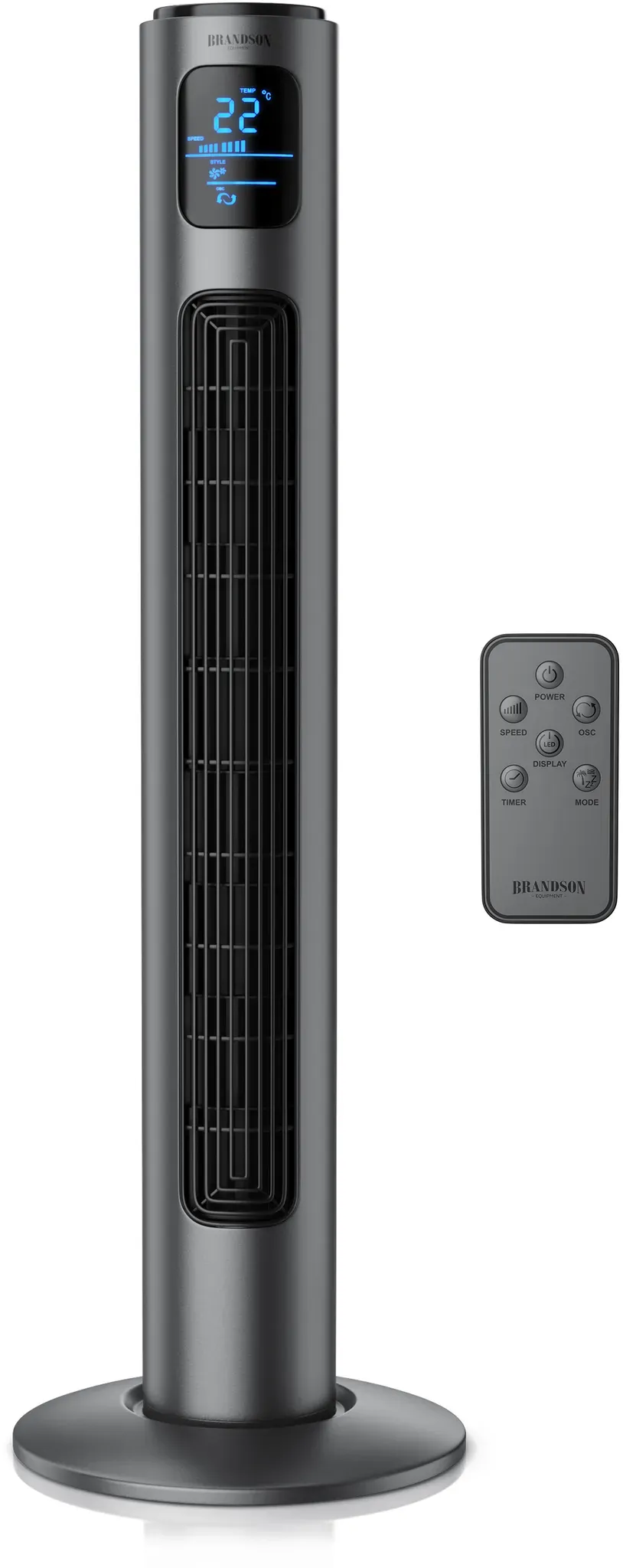 Turmventilator mit Fernbedienung & Timer Cool Grey