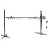 GMSLuu Elektrischer Grillspie Drehspie Drehspiess Grill Rotisserie Spanferkelgrill mit 2 Fleischnadeln für Außenaktivität Camping-Picknicks Partys 15W 220V
