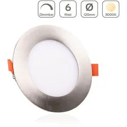 LED Panel Einbaustrahler rund silber - Lichtfarbe: Warmweiß 3000K dimmbar - Ausf...