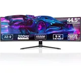 Gawfolk 44,5 Zoll Curved Gaming Monitor 200Hz DQHD 5120x1440 UltraWide PC Bildschirm 1500R Gaming Bildschirm, VA, Eingebauten Lautsprechern, Adaptive Sync, 2X DP 1.4, 2X HDMI 2.1, PBP/Pip