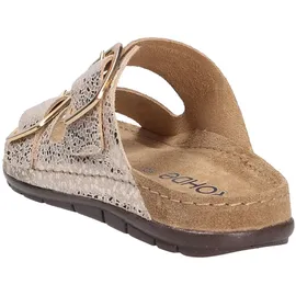 ROHDE Damen Pantolette Leder Schnalle Muster schimmernd Rodigo-D 5857, Größe:40 EU,