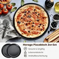Famanu Pizzapfannen 30 cm - Hochwertige Edelstahl-Pizzateller