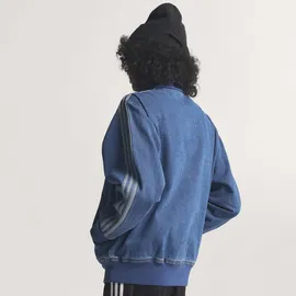 adidas Adicolor Denim Reißverschlusspullover Herren Blau M