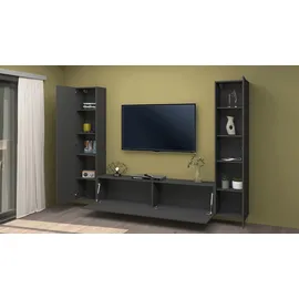Home Affaire Wohnwand HOME AFFAIRE "Maruska", grau (anthrazit, anthrazit), B:260cm H:180cm T:30cm, Holzwerkstoff, Kastenmöbel-Sets, Wohnwand