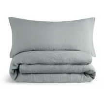 Blumtal Musselin Blau 135 x 200 cm + 40 x 80 cm