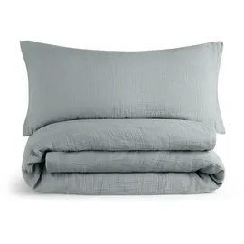 Blumtal Musselin Blau 135 x 200 cm + 40 x 80 cm