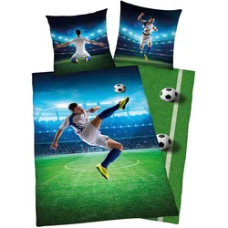Herding Renforcé Wende-Bettwäsche Fußball 80x80 / 135x200 cm, mehrfarbig