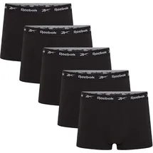 Reebok Trunk REEBOK "BOYES", Herren, Gr. XL (7), schwarz, Obermaterial: 57% Baumwolle, 38% Polyester, 5% Elasthan, unifarben, eng, Unterhosen, basic, bequem, atmungsaktiv, mit Logo, breiter Bund, Baumwollmix