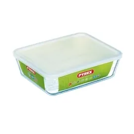 Pyrex Cook & Freeze - Rechteckige Schale mit Deckel, 25 x 19 x 8 cm, 2.6 l