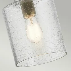 Licht-Erlebnisse Hängeleuchte DEIRA Messing Transparent Stahl Regenglas LE121233