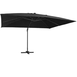 vidaXL Ampelschirm mit LED Alu-Mast 400 x 300 cm Schwarz