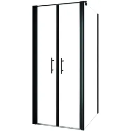 Schulte Pendeltür mit Seitenwand Alexa Style 2.0 80 x 80 cm mattschwarz
