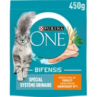 PURINA ONE Bifensis Harnsystem Trockenfutter mit Huhn und Weizen für ausgewachsene Katzen, 450 g, 10 Stück