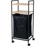Bathroom Solutions - Wäschekorb Mobiler Badwagen mit 2 Ablagen Badregal 2-in-1