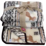 sheep dreams Schafwolldecke Kuscheldecke 120 x 160 cm Elchbraun