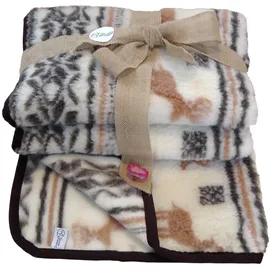 sheep dreams Schafwolldecke Kuscheldecke 120 x 160 cm Elchbraun