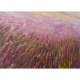 MCW Wandbild Blumenfeld, 100% handgemaltes ÖlgemäldeGemälde XL, 100x80cm