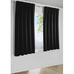 Gardine »Schal Dimout Uni«, (1 St.), mit Gardinenband und verdeckten Schlaufen, 83721715-2 schwarz
