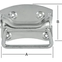 Vormann Kistengriff mit Platte, L100mm, B80mm S1,5mm,Griff, Durchmesser 7,5mm Edelstahl