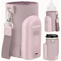 lionelo Thermup Go Evo Tragbarer Babyflaschenwärmer, hält Flüssigkeiten warm, 5 Betriebstemperaturen von 38 bis 50o C, USB-C Aufladung, bis zu 9 Stunden Betrieb, LCD Display