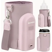 lionelo Thermup Go Evo Tragbarer Babyflaschenwärmer, hält Flüssigkeiten warm, 5 Betriebstemperaturen von 38 bis 50o C, USB-C Aufladung, bis zu 9 Stunden Betrieb, LCD Display