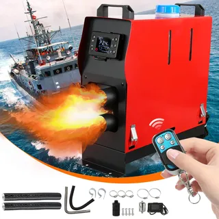 Fiqops Standheizung Diesel 8kw 12V, Dieselheizung All-in-One mit Fernbedienung & LCD-Bildschirm, Schnelles Aufheizen, Geringe Geräuschentwicklung, für LKW, Transporter, Wohnmobil