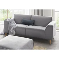 2-Sitzer ANDAS "Janek", grau, B:178cm H:81cm T:90cm, Struktur fein ( 100% Polyester), Struktur weich (92% Polyester, 8% Nylon), Struktur weich (92% Polyester, 8% Nylon), Sofas, mit Federkern und Keder in scandinavischem Design