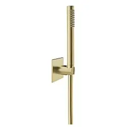 Herzbach Design iX PVD Wannenset 21.914000.2.41 Brass Steel, mit Konushalter, Brauseschlauch 1.250mm
