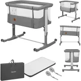 lionelo AURORA Beistellbett 3-in-1, Grey Concrete