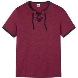 bonprix T-Shirt mit Schnürung aus Bio-Baumwolle, blau, 72/74 (5XL), 100% Baumwolle