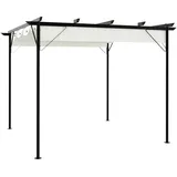 Festnight Pavillon Pergola mit Verstellbares Dach 3x3 m Terassenüberdachung Freistehend Wasserdicht Gartenpavillon mit Sonnenschutz Überdachung Garten Partyzelt Metall Terrasse