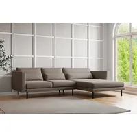 Fun Möbel Ecksofa Designersofa AGADA in Stoff Verita Braun
