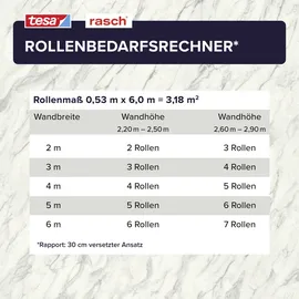 tesa rasch Carrara Vliestapete 6 m x 0,30 m 1 St Beige/Grau/Weiß
