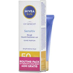 NIVEA SUN Face Creme LF50 UV Sensitive + Nivea Sun Schutz & Pflege 50ml
