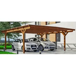 Doppelcarport SKANHOLZ "Odenwald", braun, H: 220cm, Carports