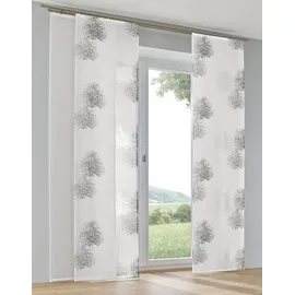 Kutti Schiebegardine KUTTI "Bellinda Schiebevorhang", grau (anthrazit), B:60cm H:145cm, Ausbrenner, Baumwolle, Polyester, Gardinen, Ausbrenner Baum Motiv (1 St)